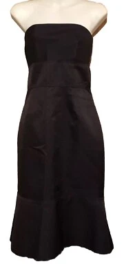 Vestido Lela Rose Negro Sin Tirantes Cóctel/Fiesta Lana Seda Hecho en EE. UU. Talla 6 Foto 1 de 4