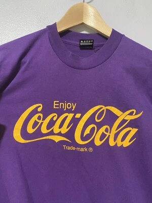 True VTG T Shirt L Large Coca Cola Purple Gold Single Stitch Mens Fruit Of Loom - Image 1 of 4