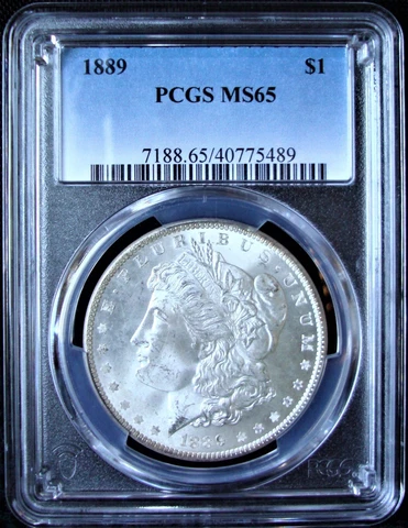 1889 Morgan Silver Dollar - PCGS MS 65 Cover