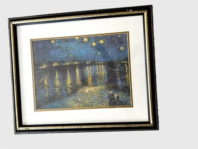 Framed Vintage 1999 Van Gogh Starry Night Matted Print by NorthWest Pub - 22" - Image 1 of 4