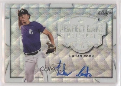 2019 Leaf Perfect Game National Showcase Metal Silver Wave /12 Lukas Cook Auto - Image 1 of 2