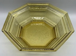 Vintage MCM CHIP BOWL ONLY Amber Gold color 10" Anchor Hocking Pebbled - Picture 1 of 5