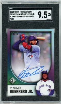 2023 Topps Transcendent Vladimir Guerrero Jr. Auto /15 Blue Jays SGC 9.5 - Image 1 of 2