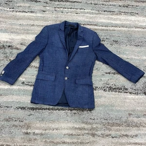 Blazer Hugo Boss Hombre 38R Azul Seda Lino Lana Vitale Barberis Canonico - LEER - Imagen 1 de 12