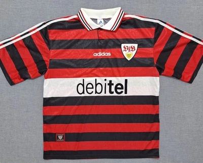 Stuttgart 1998 away Football Shirt Vintage Adidas Signed Soccer Jersey size XL - Image 1 of 4