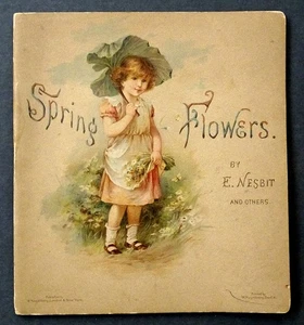 1890's Antique SPRING FLOWERS Victorian LITHOGRAPH Poetry Poem Book by NESBIT - Bild 1 von 8