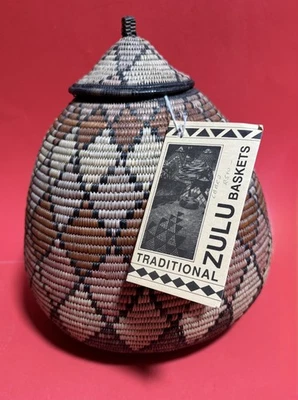Cesta de cerveza Zulu Ukhamba tejida a mano tradicional grande de 14" sudafricana hecha a mano Foto 1 de 4