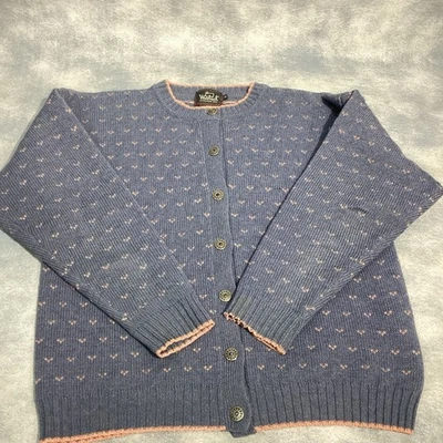 Suéter Woolrich Azul Cambray Nórdico De Colección Lana Talla M Peltre Botón Cárdigan Foto 1 de 4