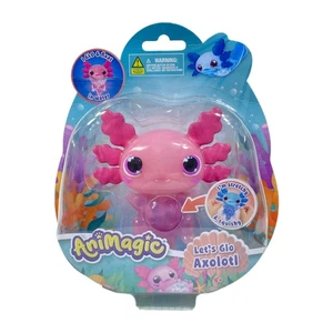 Animagic Let's Glo Axolotl Light Up Stretch & Squish 5" Electronic Pet Pink - Picture 1 of 8