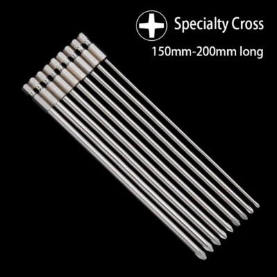 Electric Screwdriver Bit Set Extra-long Cross Type 150-200mm Long Diameter6.35mm - Image 1 of 4