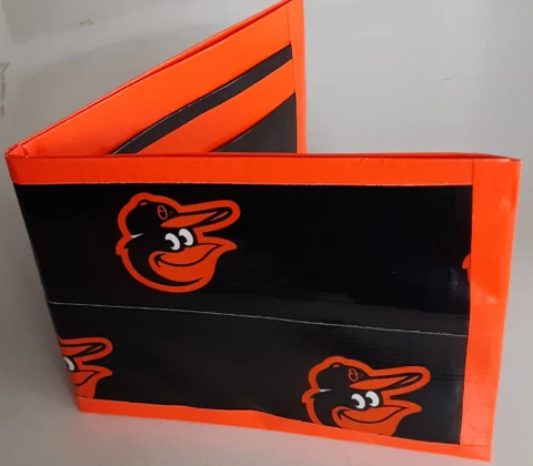 Baltimore Orioles Bi-Fold Duct Tape Wallet MLB baseball handmade minimalist Cover