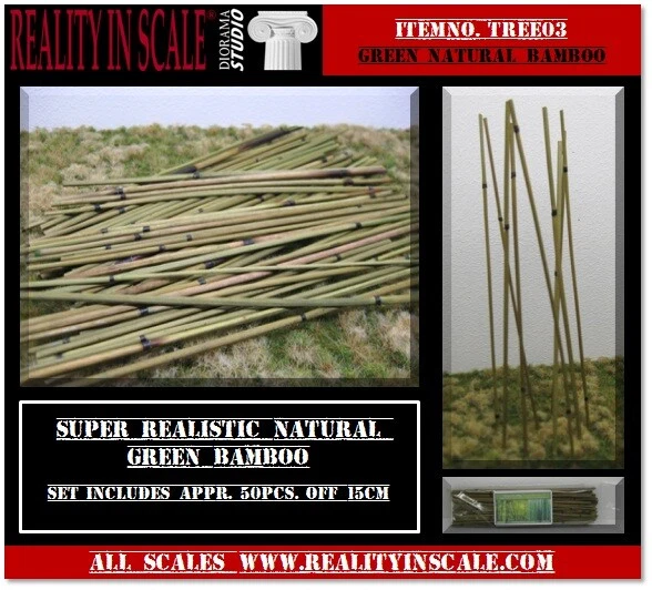 Reality In Scale Bamboo set 1 - Natural Bamboo, Medium Green (L: 15cm; 50pcs) - Image 1 of 1
