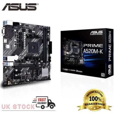 ASUS Prime A520M-K Motherboard AMD AM4 Micro-ATX DDR4 Ryzen 5000/3000 Ready