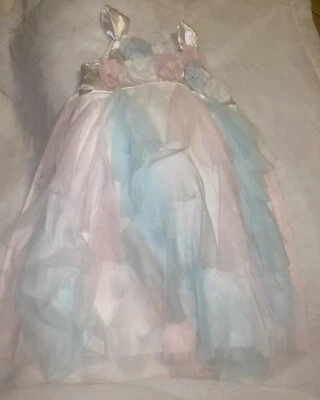Girls Multi-Color Pastel Flower Tiered Tulle Petals Dress Size 5 - Image 1 of 4