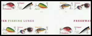 US 5965c Freshwater Fishing Lures imperf NDC cross gutter block 10 B MNH 2025 - Picture 1 of 1