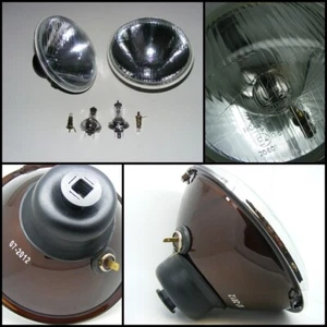 Classic Mini 7" Halogen Headlamp Light Conversion Kit PAIR RHD INC. Bulbs - Picture 1 of 1