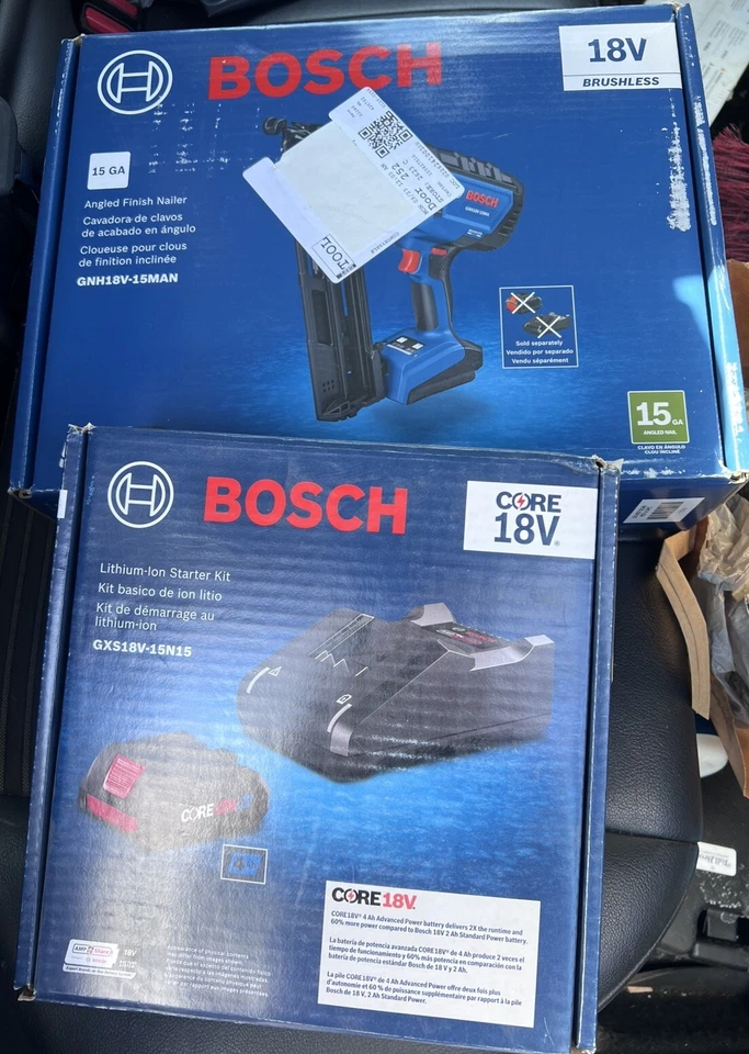 Combo carregador de bateria Bosch 18V GNH18V-15MAN 2,5 polegadas calibre 15 pregador sem fio 4aH - Imagem 1 de 1