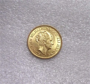 1917 Netherlands 10 gulden gold coin Wilhelmina Luster MS+++ - Picture 1 of 7