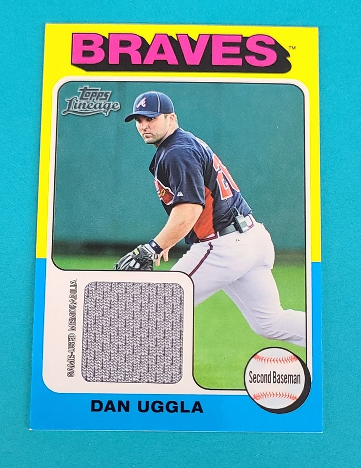 2011 Topps Lineage 1975 Mini Relics #75R-DU Dan Uggla Braves BASEBALL Card P8 - Image 1 of 2
