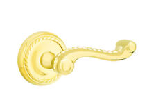 Emtek Polished Brass Rope Lever & Rosette Privacy Door Handle  - Right Hand Gold