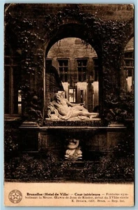Postcard~ Brussels Town Hall~ Fountain Of The Muse~ Jean de Kinder~ Belgium - Picture 1 of 2