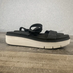 Timberland Women’s Size 10 Safari Dawn Platform Sandals Black Leather Adjustable - Picture 1 of 11