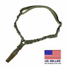 One Single Point Tactical Rifle Gun Sling With Length Adjuster Metal Hook-Green