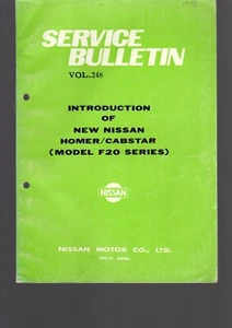 Service Bulletin Vol. 248, Intro to New Nissan Homer, Cabstar Model F20 Series - Picture 1 of 5