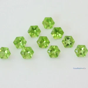 Natural Peridot Hexagon Shape Faceted 5 mm Loose gemstone AAA Quality, Inclusion - Picture 1 of 8