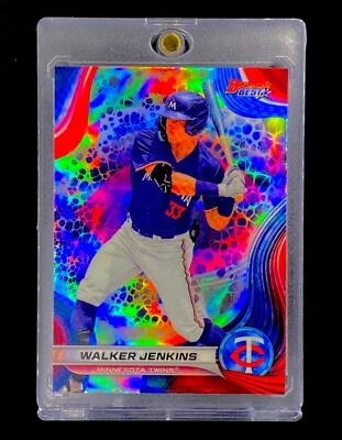 WALKER JENKINS ROOKIE REFRACTOR SILVER DOTS HOLO RC Bowman Chrome - TWINS  - Image 1 of 3