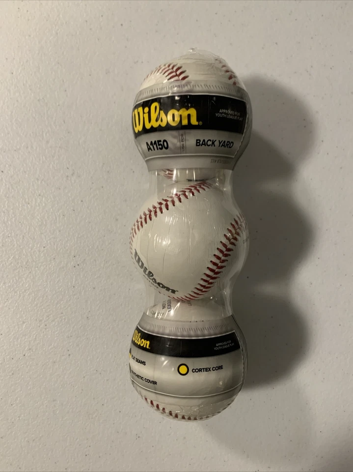 Wilson A1150 Baseballs Pack of 3 backyard flat seams compression cork- 