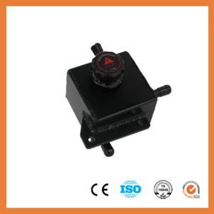Full Black Aluminum Coolant Expansion For 2002-2019 Subaru STi 2.5L H4 WRX Tank - Picture 1 of 7