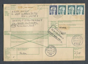 Germany - BRD : 2 better parcel cards from 1973 - sent to Switzerland (2) - Picture 1 of 4