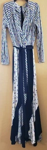 Vintage Julie Miller California Long Sleeve Maxi Dress Women’s Small 60s-70s - Picture 1 of 12