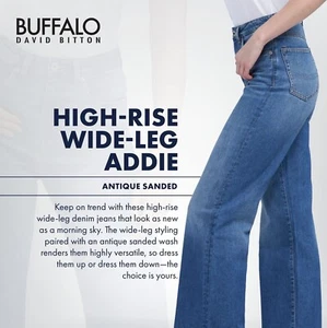 NWT $99 Buffalo David Bitton Addie Wide-Leg High-Rise Jeans Women's Size 30 X31 - Picture 1 of 5