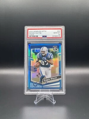 Reggie Wayne 2023 Optic 80 Aqua /299 PSA 10 POP 1 - Image 1 of 2