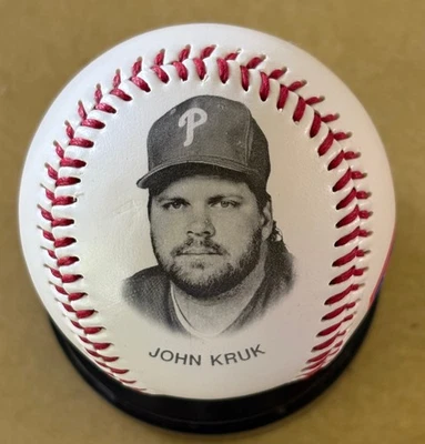 Kruk/Chamberlain Phillies Baseball with MINT Baseball Cards - Image 1 of 4