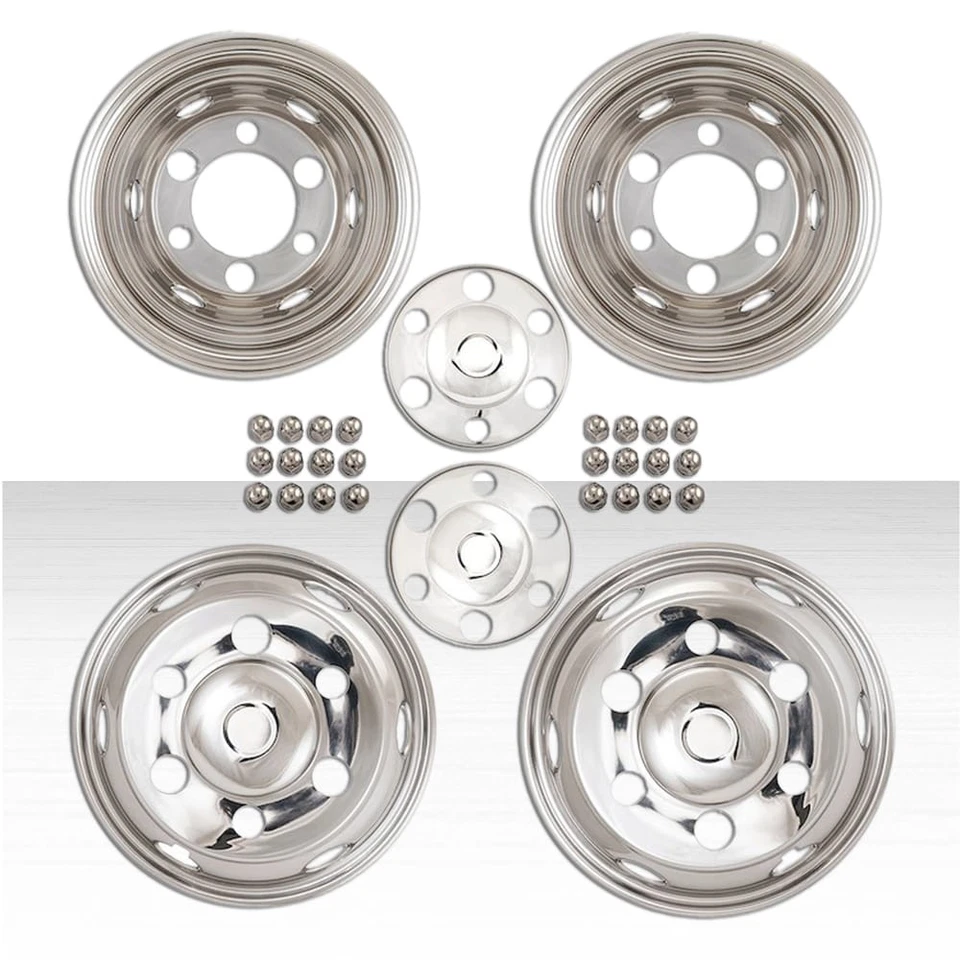 Juego de 4 simuladores de ruedas pulidos atornillables de 16" para Isuzu Reach 2011-2015 Foto 1 de 3