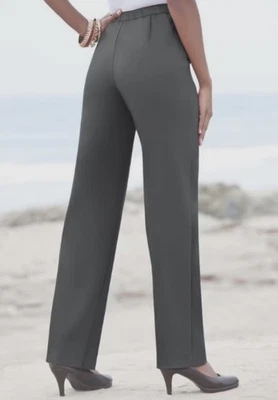 NWT Blair Bend Over 12 Elastic Waist Classic Straight Leg Dress Pants Gray - Image 1 of 4