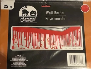 Halloween Blood Drip Wall Border Decoration 12"x25' Party Horror Prop Decor NEW - Picture 1 of 5