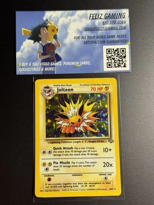 Jolteon 4/64 Holo Rare Unlimited - Jungle Set - LP+ - Pokemon Card TCG - WOTC - Image 1 of 4