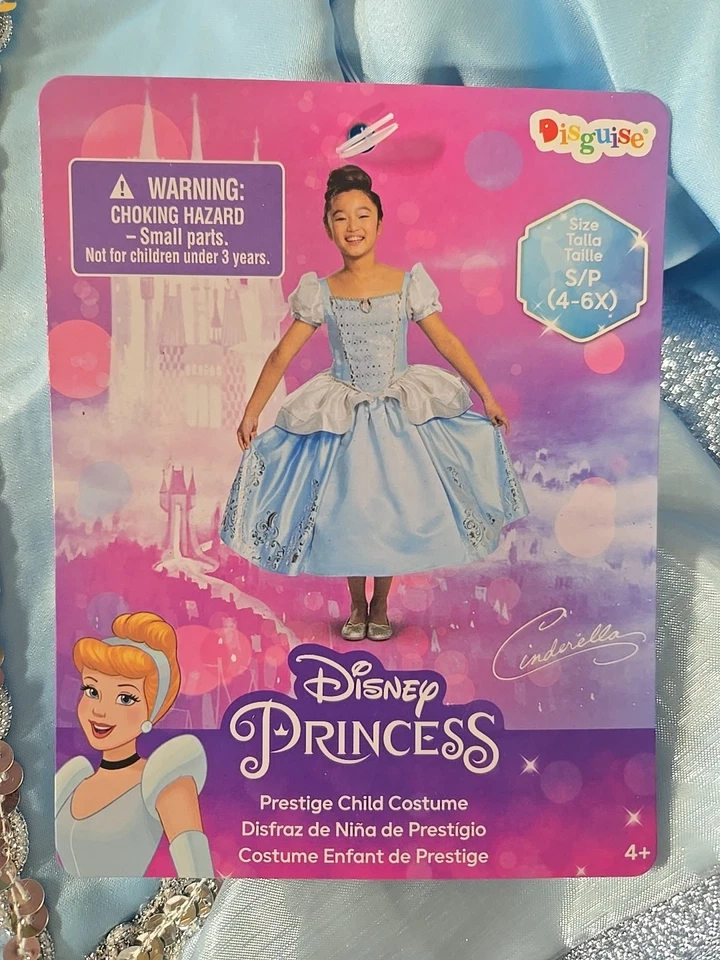 NUEVO CON ETIQUETAS DISFRAZ HALLOWEEN PRINCESA CENICIENTA DISNEY TALLA S 4-6X ENVÍO GRATUITO  Foto 1 de 2