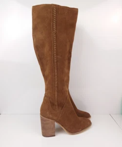 Steve Madden Chestnut Brown Suede Roxana Knee High Block Heel Boots Size 7.5 - Picture 1 of 9
