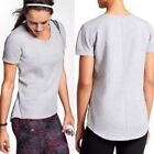 Athleta | Gray Fuse Short Sleeve High Low Workout Knit Top
