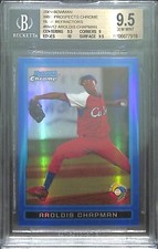 2009 Bowman WBC Prospects Chrome Blue Refractor Aroldis Chapman #BW12 BGS 9.5