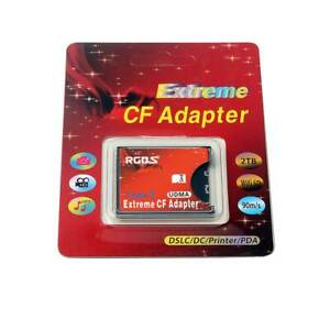 Extreme SDXC SDHC SD to CF Compact Flash Memory Card Type I Reader Adapter