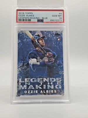 2018 Topps #LITM4 Ozzie Albies Blue Variation Rookie (RC) PSA 10 - Image 1 of 2