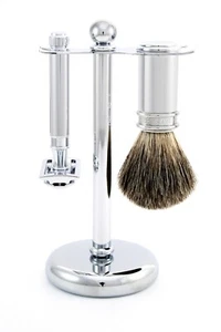 Edwin Jagger 3 Piece DE Shaving Set, Razor, Stand & Brush - Picture 1 of 1