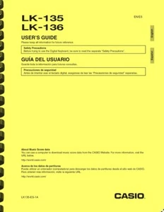 Casio LK-135 LK-136 Keyboard USER GUIDE OWNER'S MANUAL - Picture 1 of 3