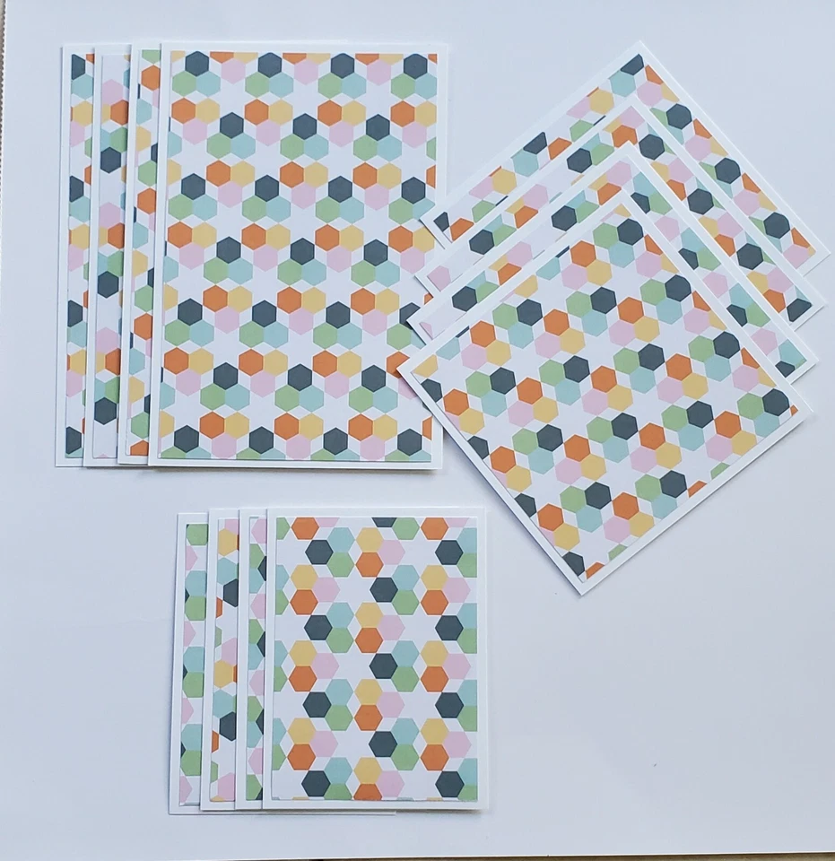 Premade Scrapbook Mat Set [12 pc] Honeycomb #5 Foto 1 de 1